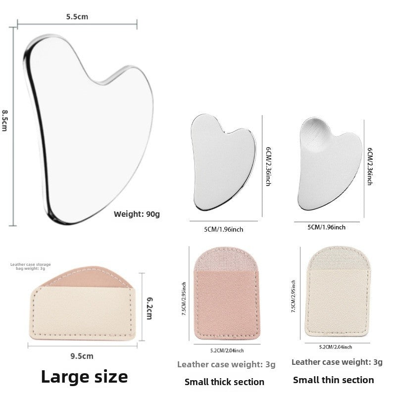 IBG stainless steel Gua Sha massage tool for beauty and personal care, featuring a smooth, polished surface for facial massage.