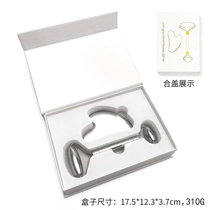 IBG stainless steel Gua Sha massage tool for beauty and personal care, with smooth, polished surface for facial massage.