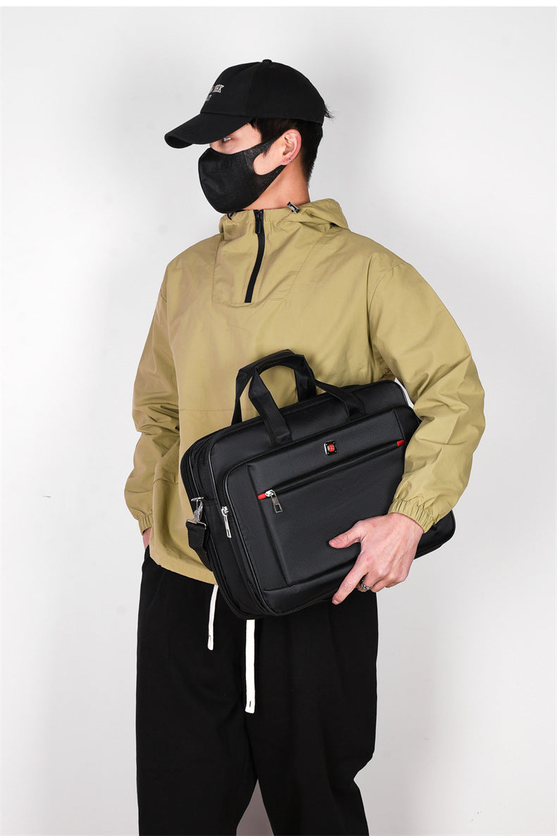 Men's lightweight IBG laptop briefcase with multiple compartments, suitable for business travel and professional use.