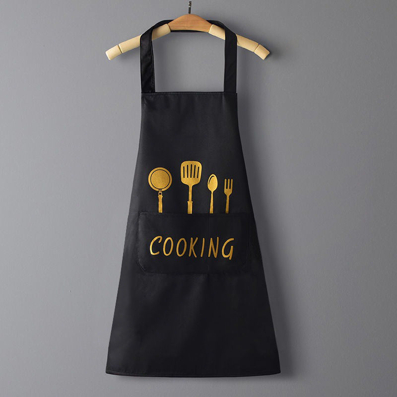 IBG waterproof kitchen apron for cooking and cleaning, durable fabric with adjustable straps, protects clothes during kitchen tasks.