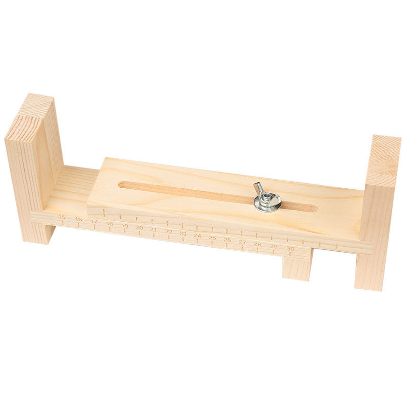 IBG wooden bracelet weaving stand for DIY jewelry making, showing the sturdy, natural wood tool used for bracelet weaving projects.