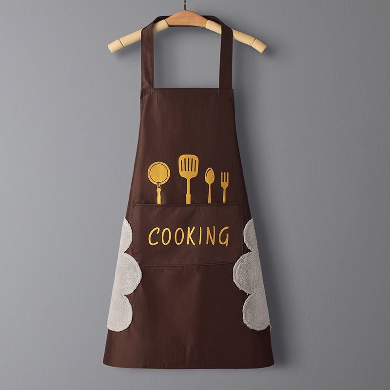 IBG waterproof kitchen apron with adjustable straps, ideal for cooking and cleaning, featuring a durable, stain-resistant design.