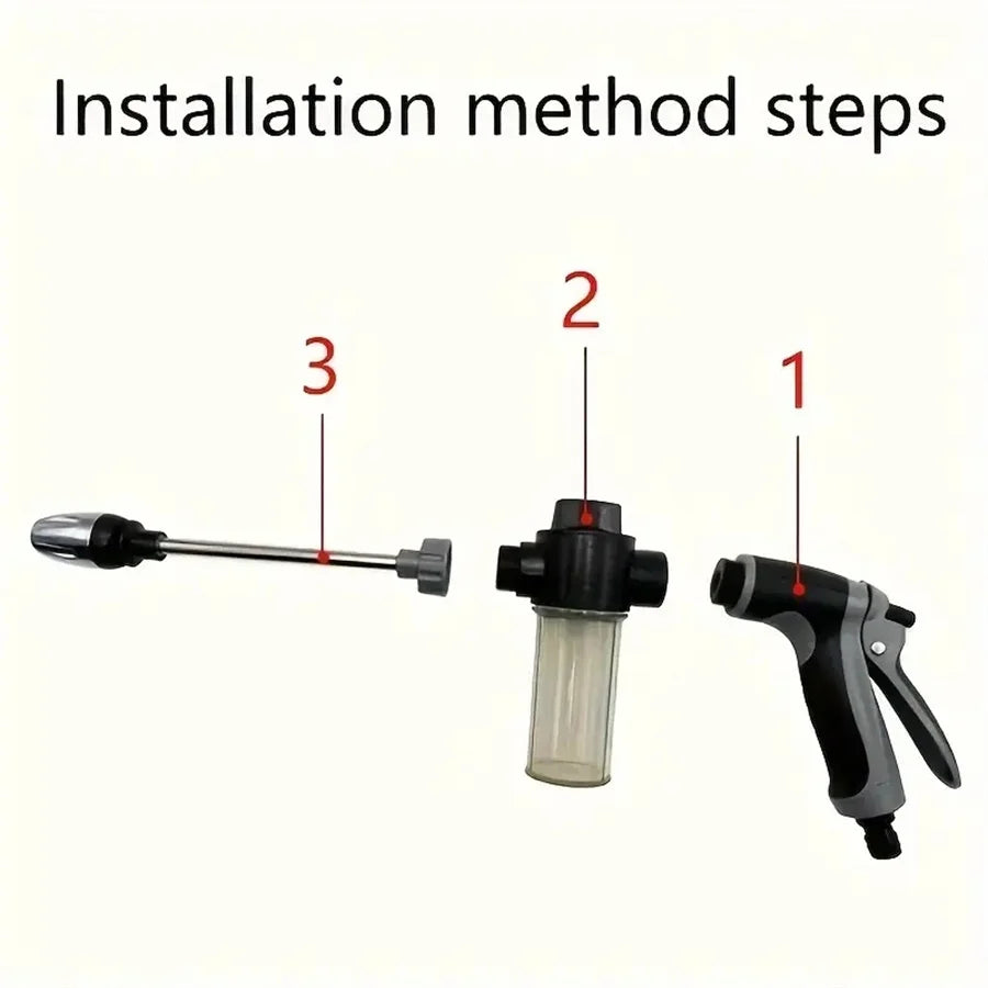 IBG adjustable high-pressure water gun for car washing and gardening, featuring a versatile nozzle for versatile watering and cleaning.