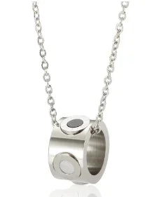 Stainless steel ball chain necklace by IBG, minimal everyday jewelry with small round beads on a sleek chain.