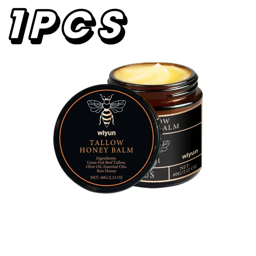 IBG Tallow Honey Moisturizer face and body cream in a jar, hydrating and nourishing skin with natural ingredients.